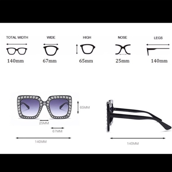 Oversized Square Rhinestone Sunglasse - Picture 5 of 6